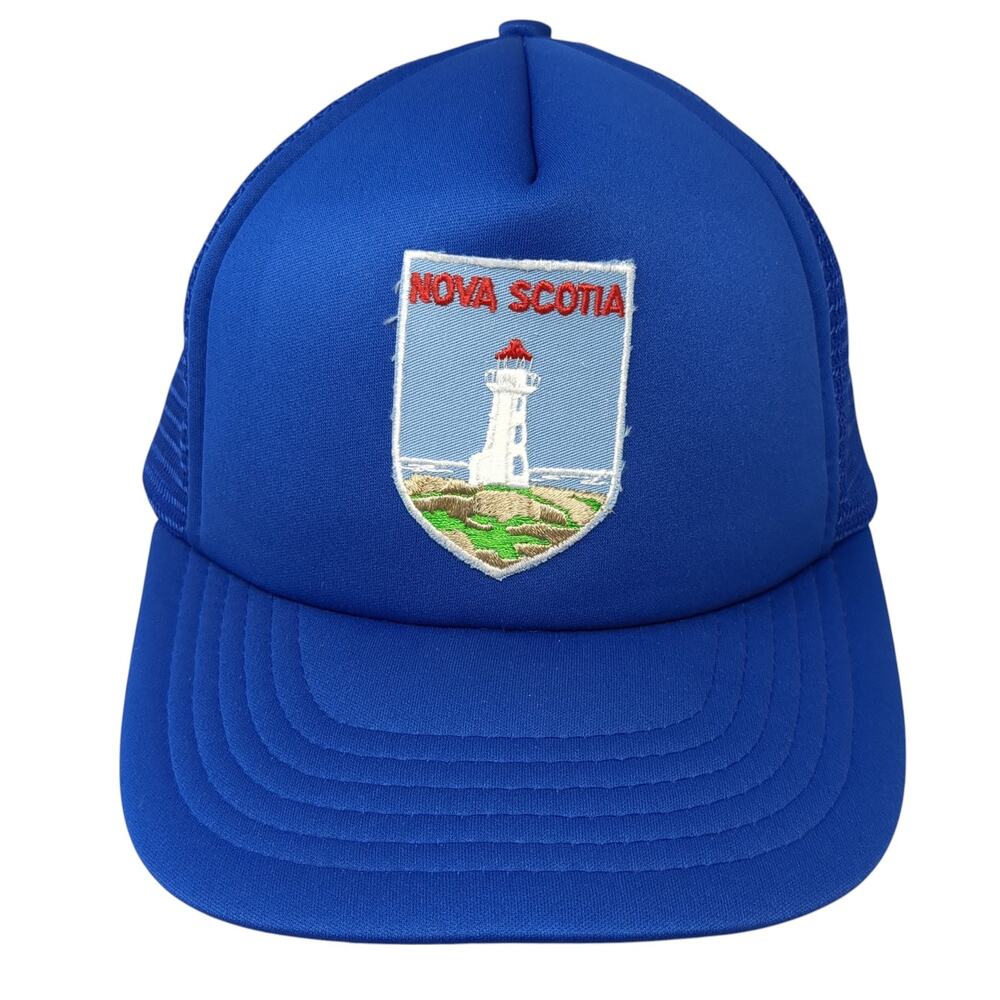 Nova Scotia Snapback Trucker Hat Blue One Size Adjustable Headline Headwear